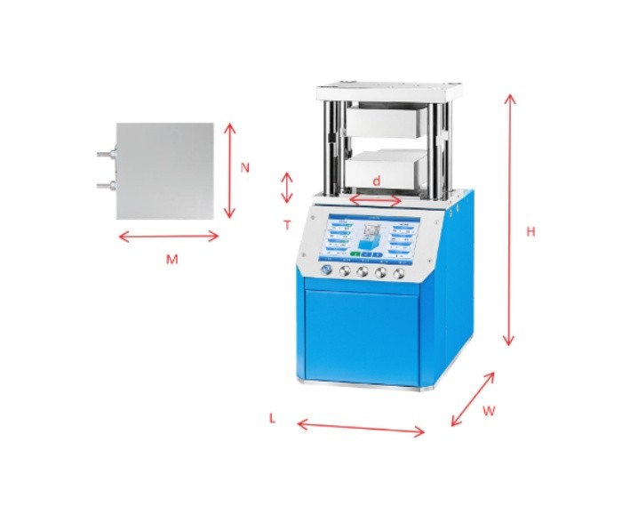 PP-600C 300℃ 500℃ 800℃ 5T Automatic Hot Press With 120×120mm Heating Platens 